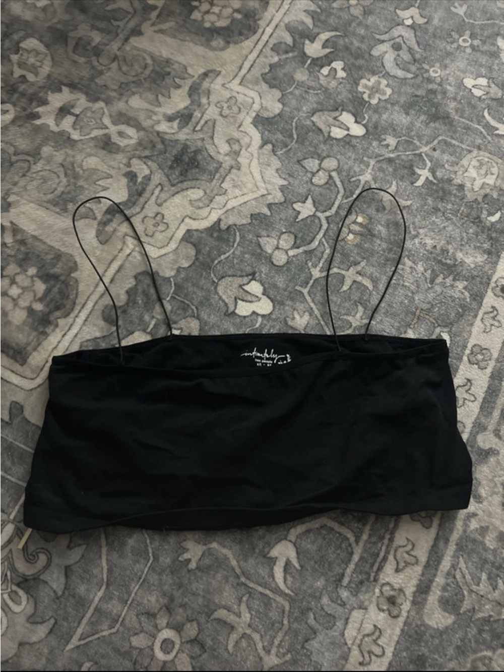 Free People M/L Black Spaghetti-Strap Bandeau Top - Women Intimates & Sleepwear